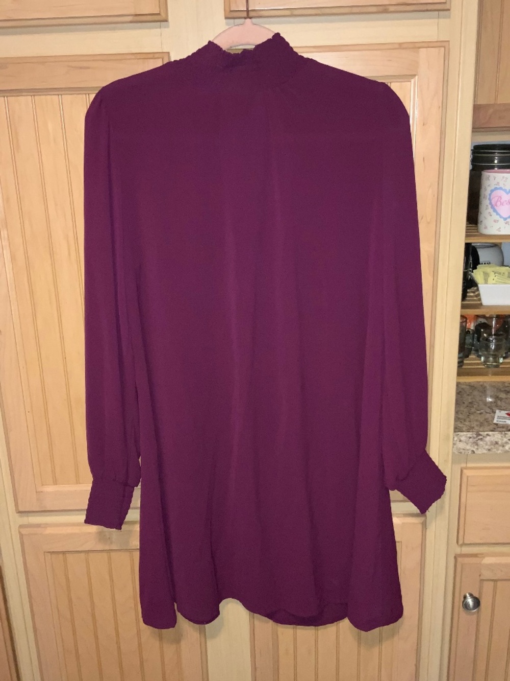 Women’s lightweight high neck purple dress preowned size Large